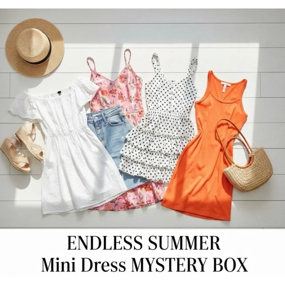 CURATED Summer Mini Dress Mystery Box - 5 Items S | Free People Anthro F21 - Picture 1 of 2